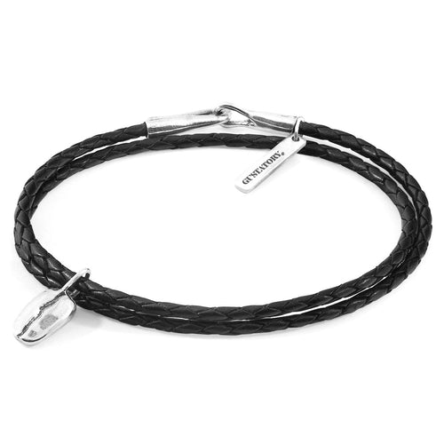 Midnight Black GUSTATORY Coffee Bean Silver and Braided Leather